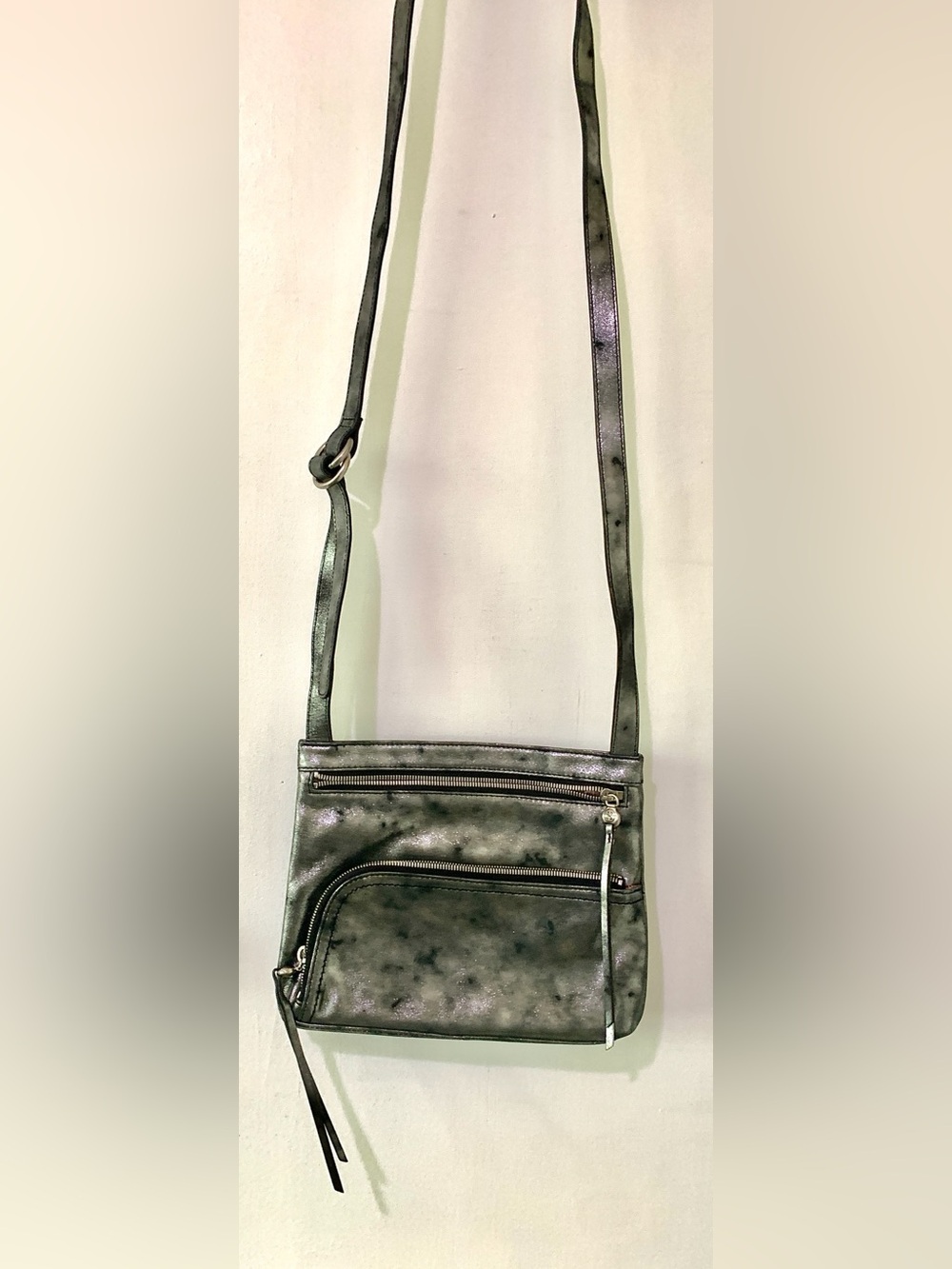 HOBO The Original Metallic Distressed Crossbody Purse Bag